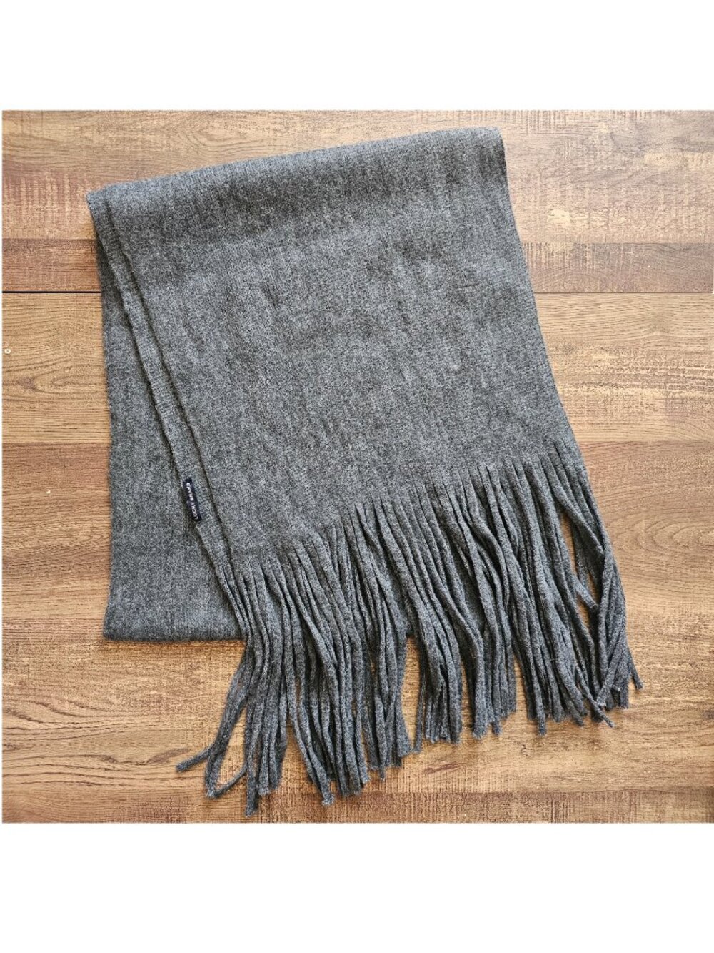 Lucky Brand Solid Brushed Fringe Scarf, OS, Dark Grey
